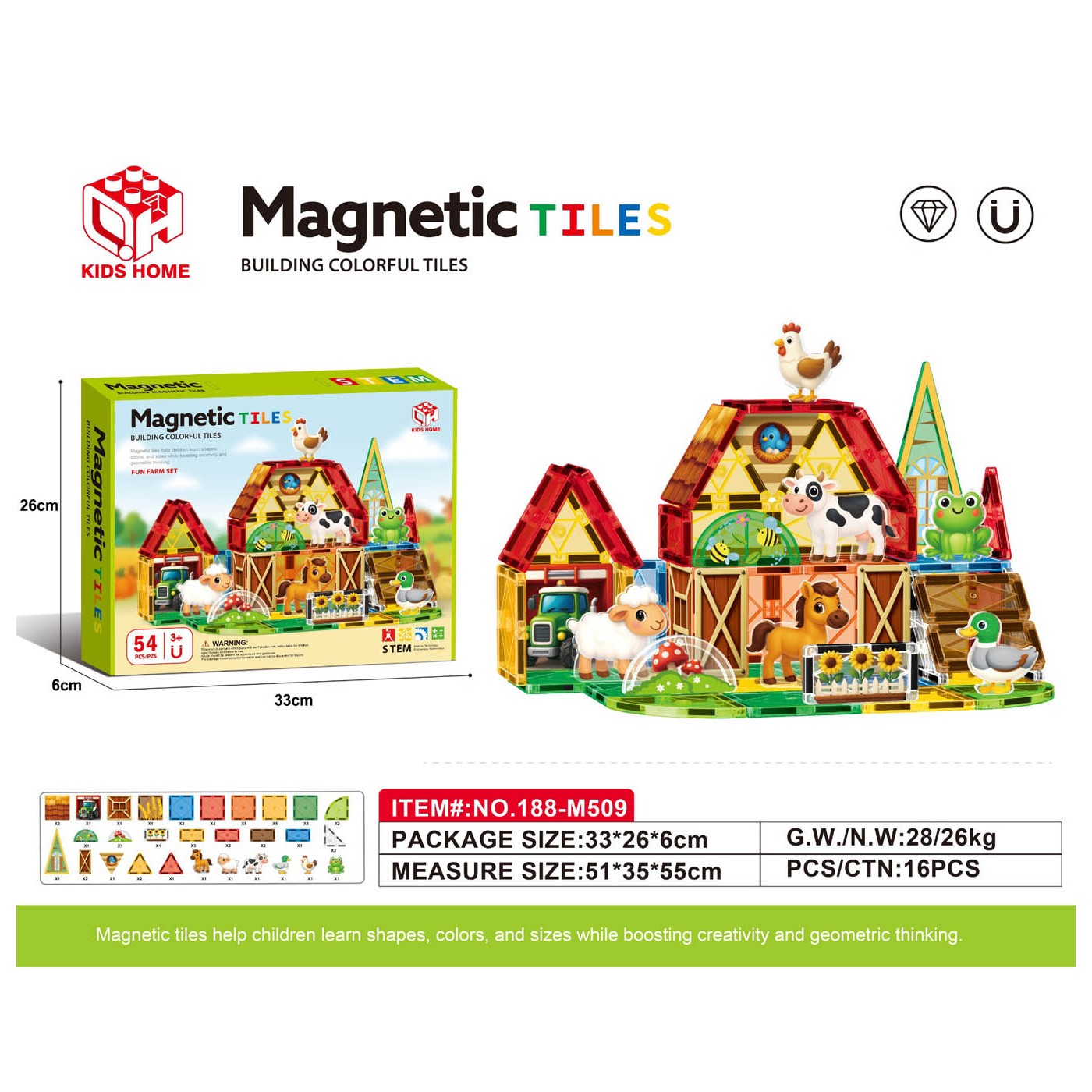 Magnetická sada fariem 54el.