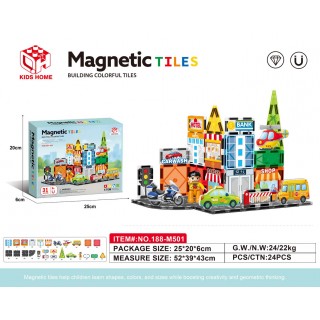 Sada magnetických tehličiek City 31el.