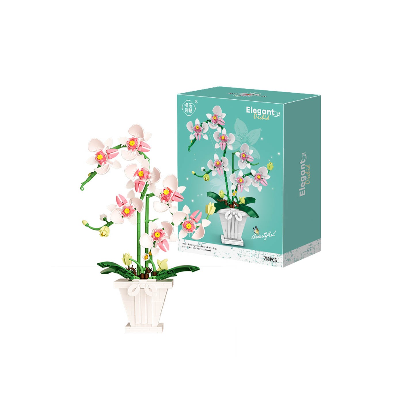 Sada tehál biela orchidea 718el.
