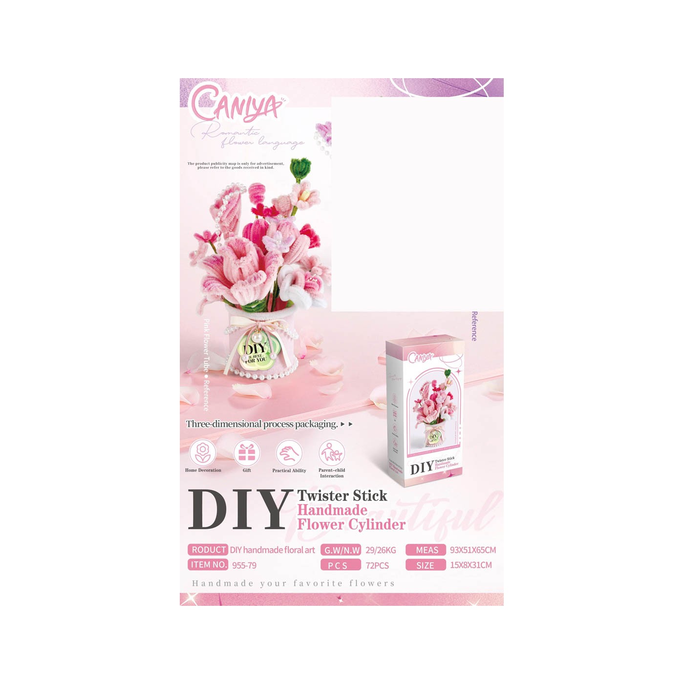 DIY Mäkká kvetinová súprava Ružová kytica