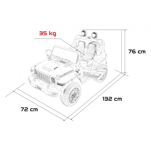 Jeep Wrangler Rubicon LIFT červené vozidlo