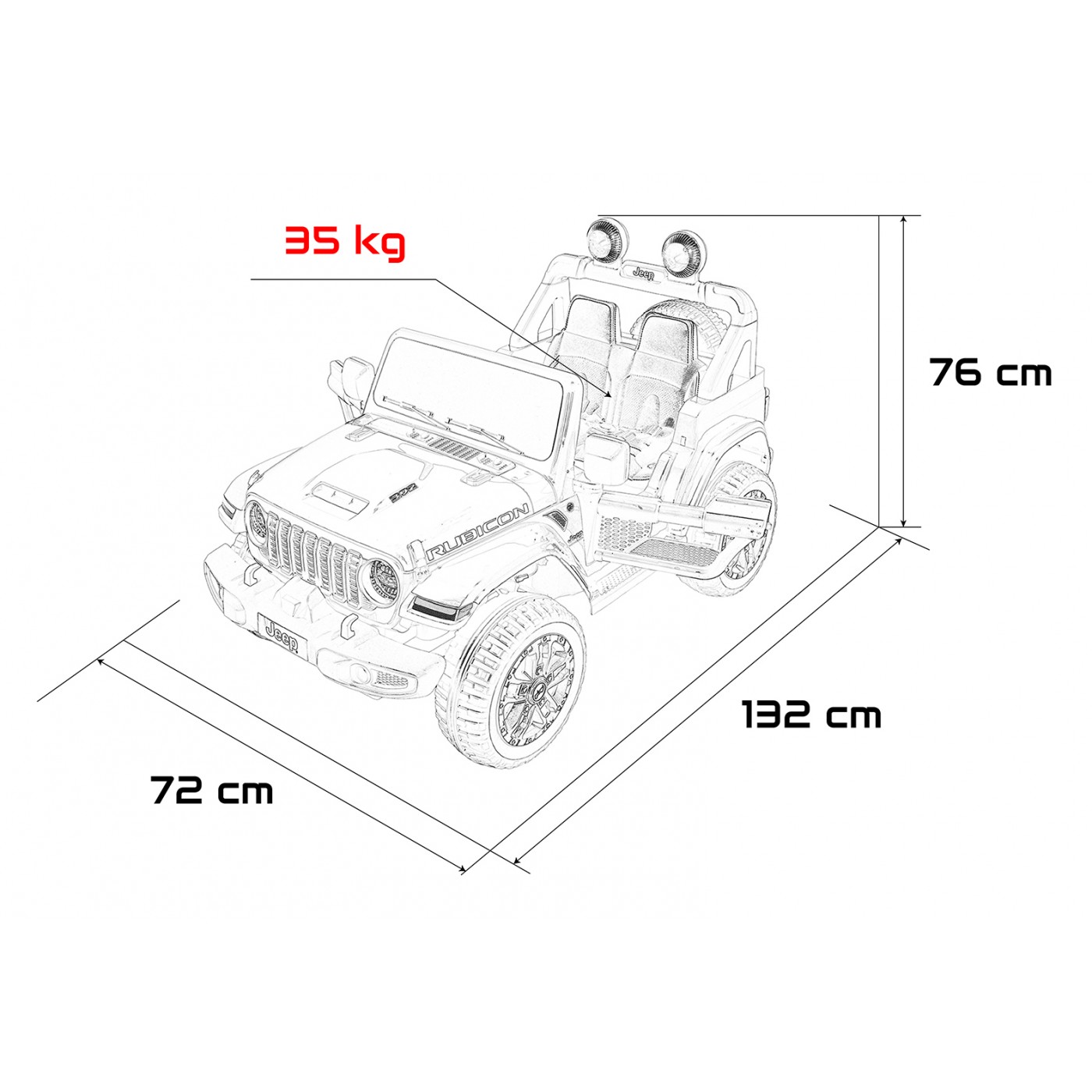 Jeep Wrangler Rubicon LIFT čierne vozidlo