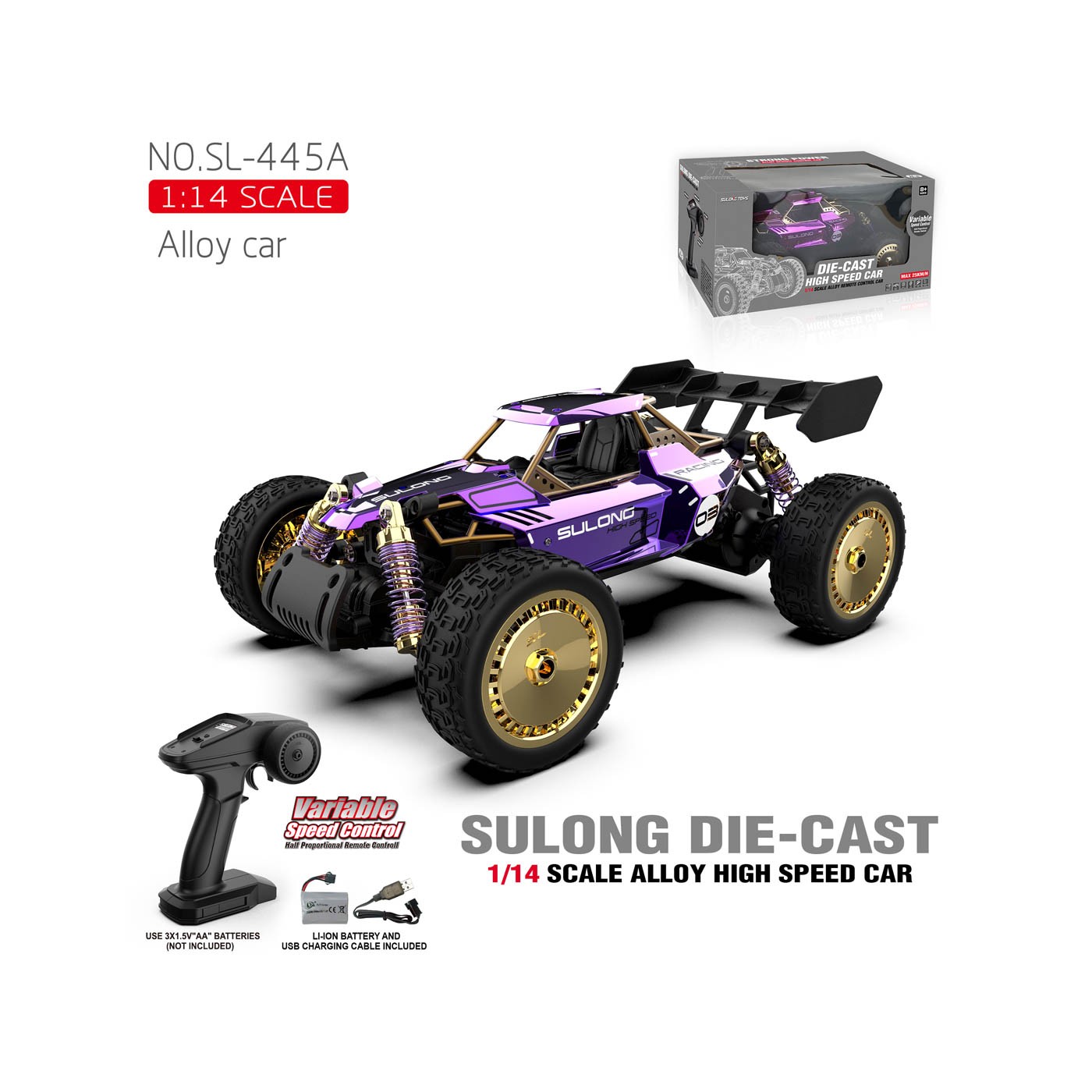 Crawler R/C 1:14 RACING 03 Fialový