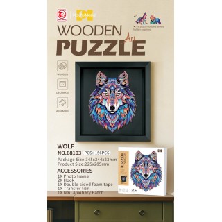 Drevená sada puzzle 156el. Wolf