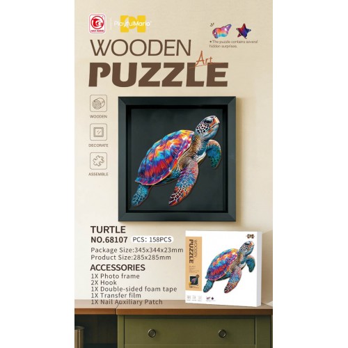 Drevené puzzle 158el. Želva