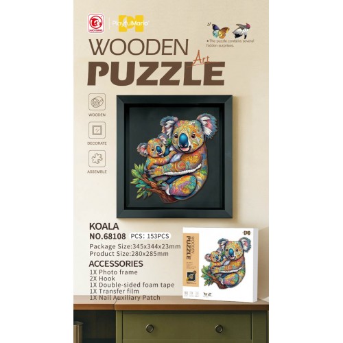 Drevené puzzle 153el. Koala