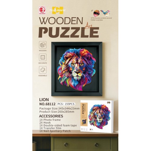 Drevené puzzle 155el. Lev