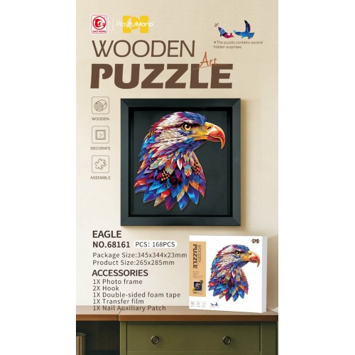 Sada drevených puzzle 168el. Orol