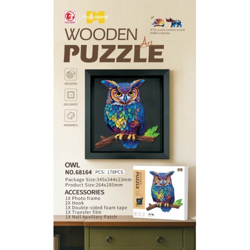Drevené puzzle 178el. Sova