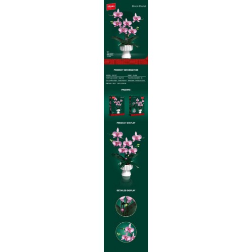 Ružové orchidey Kvetinová súprava 562el.