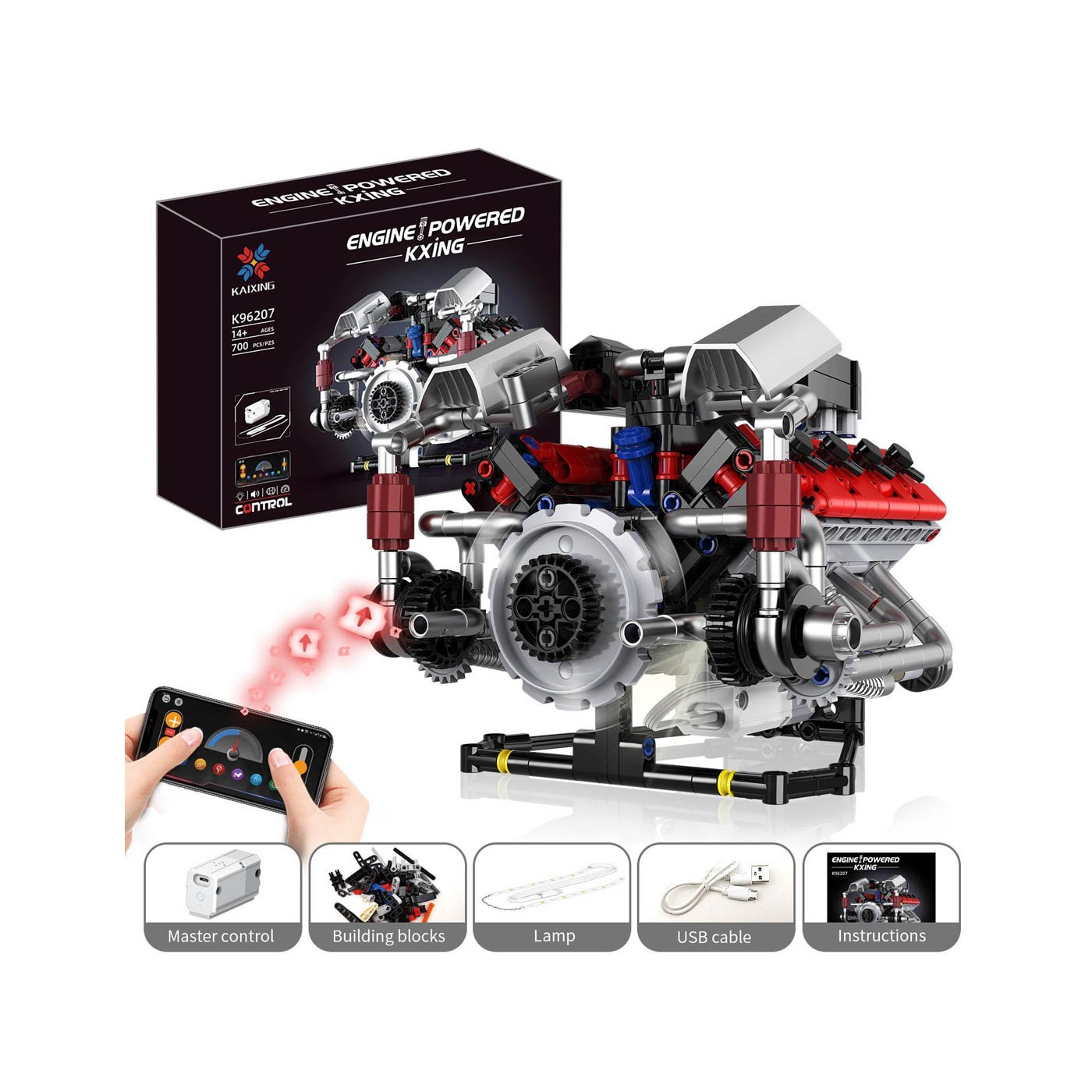 Sada tehál Motor s USB a svetlom 700el.