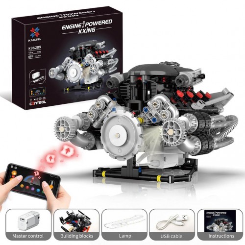 Sada tehál Motor s USB a svetlom 689el.