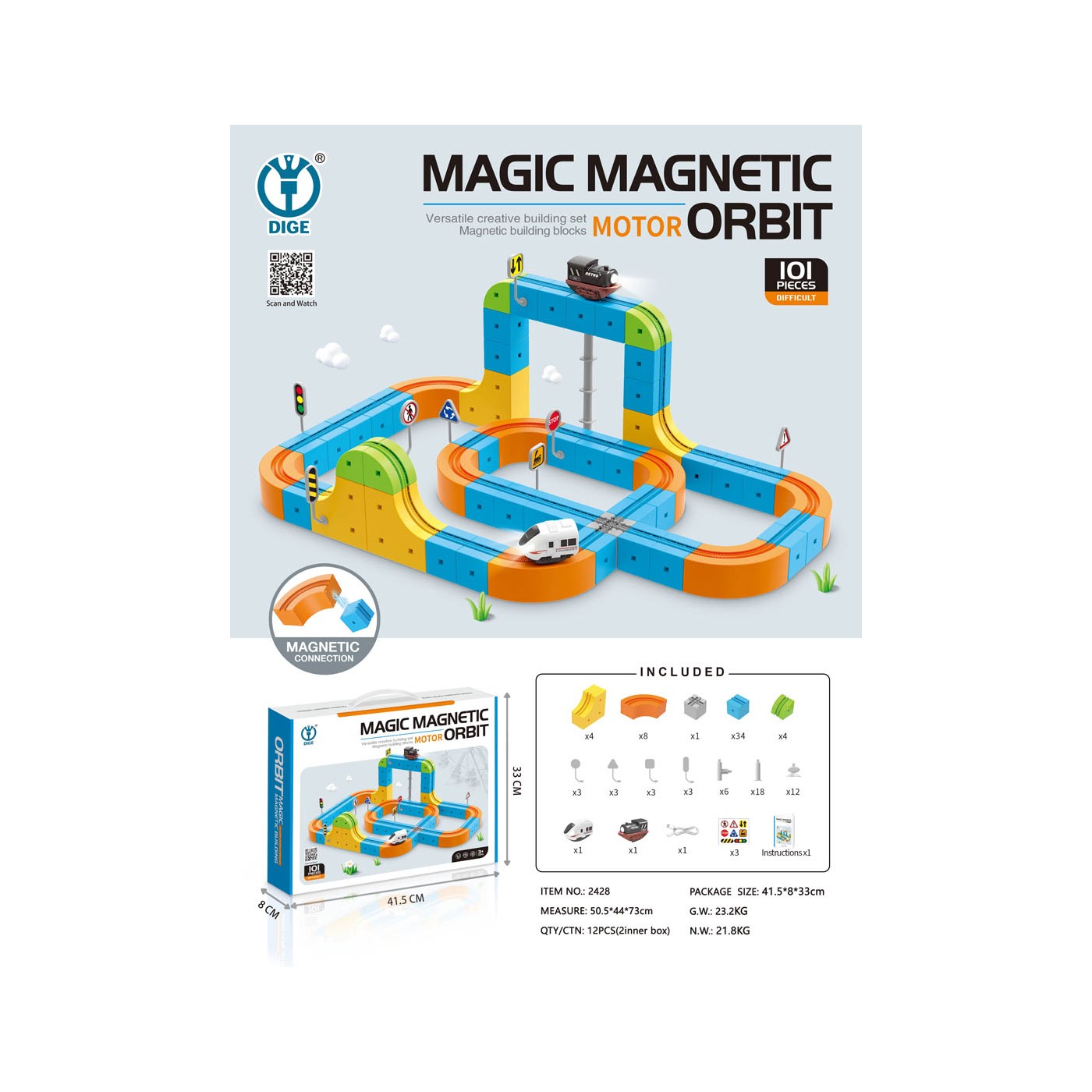 Magnetická farebná stopa 101el.