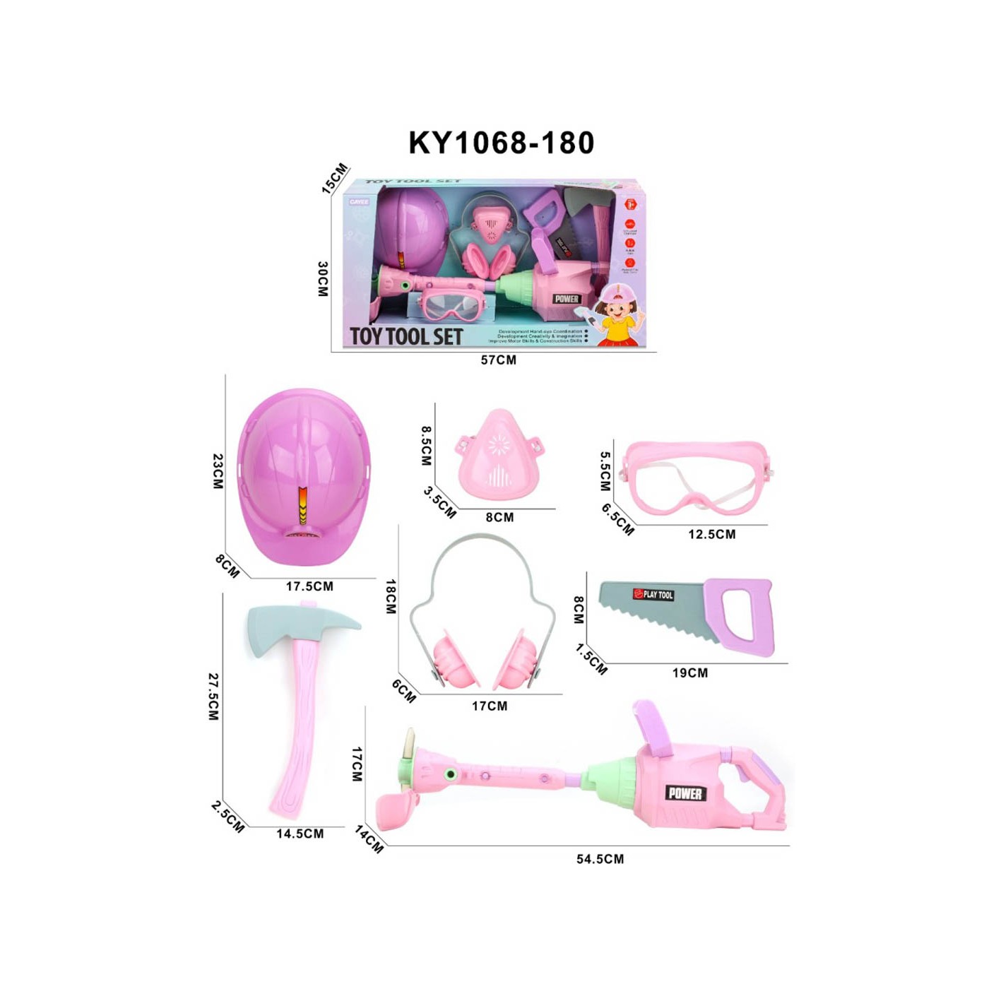 Súprava záhradného náradia DIY ružová