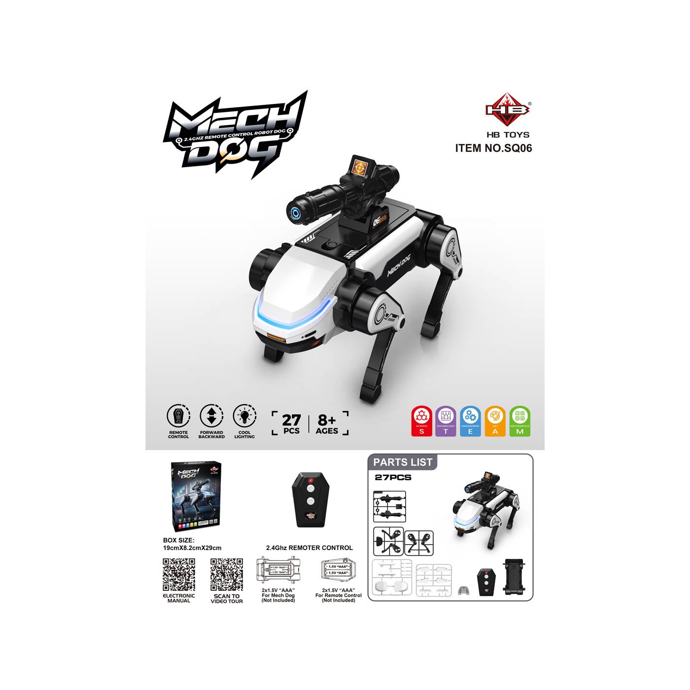 R/C robot MECH DOG s funkciou streľby