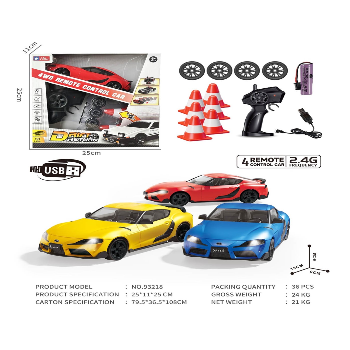 Driftovacie auto SPEED + príslušenstvo Červená