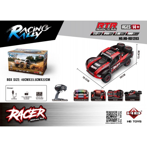 R/C terénne auto RACE 18 1:12 čierno-červené