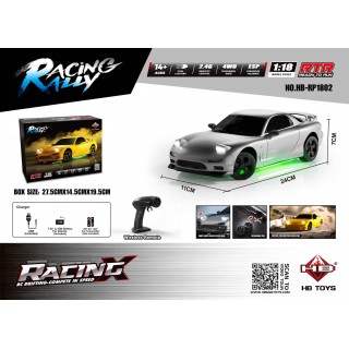 R/C Drift Car TurboSlide 1:18 so svetlami Strieborná