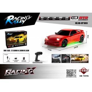 R/C Drift Car TurboSlide 1:18 s osvetlením Červená