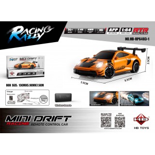 R/C auto pre MINI Drift 1:64 SmokeRacer Orange