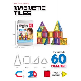 Sada magnetických tehličiek 60el. + krabica
