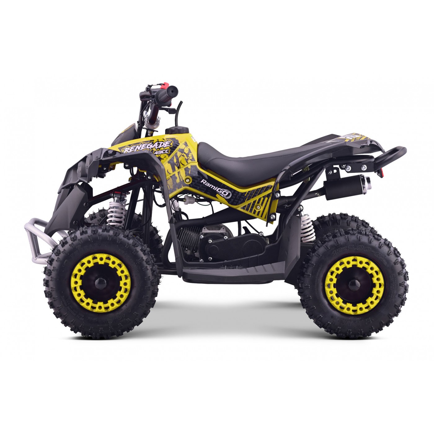 copy of Quad Highper na batériu Žltý 35km/h + Bezkefkový motor 1000W + Nafukovacie kolesá + Regulácia sedadla