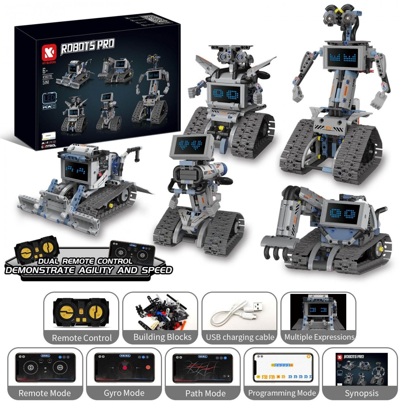 Súprava robotických kociek 5 v 1