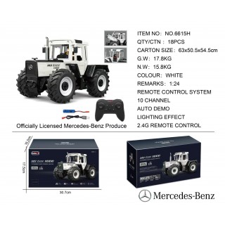 Traktor biely 1:24 s diaľkovým ovládaním Mercedes Benz