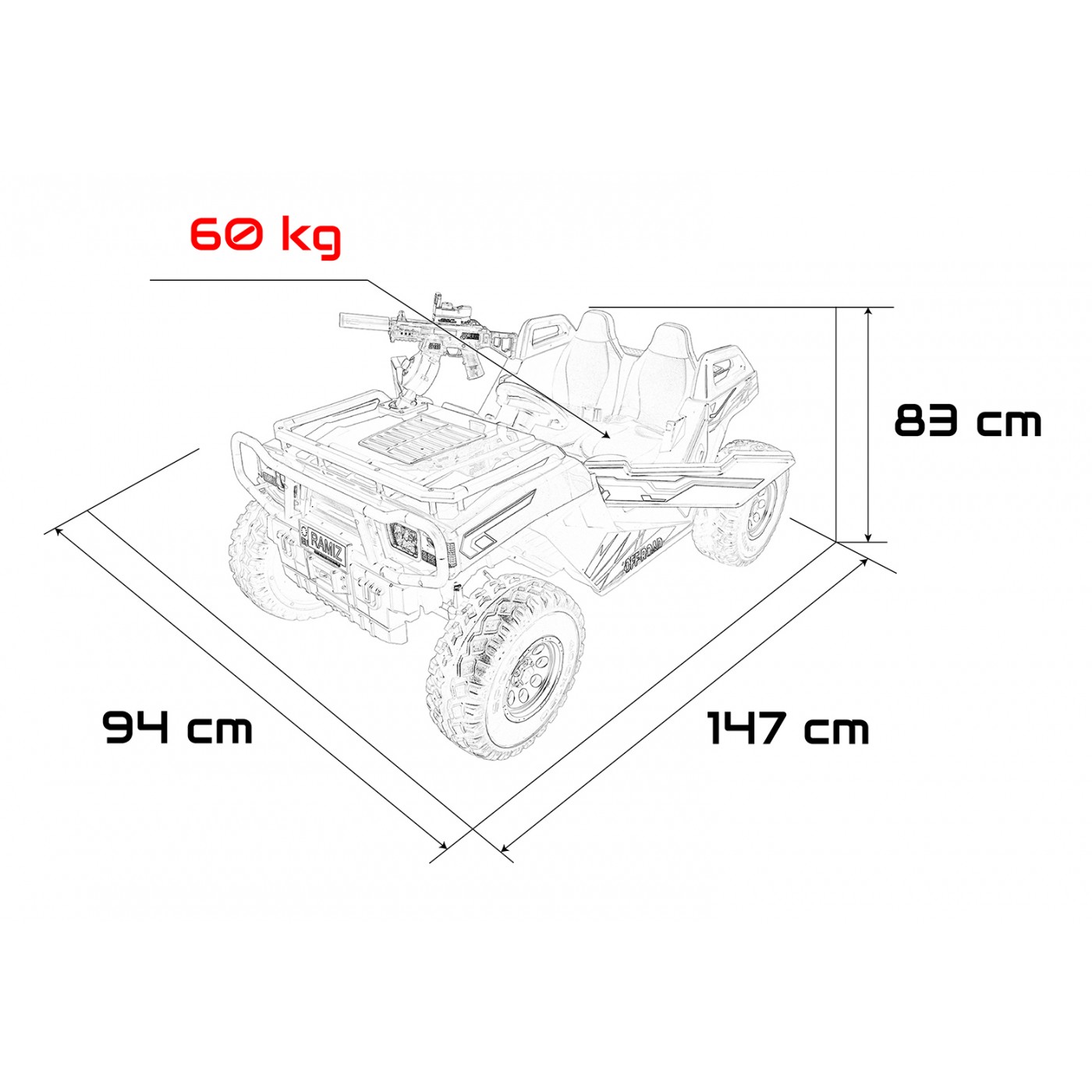 Kočík PROSPECTOR 4x4 STRONG červený