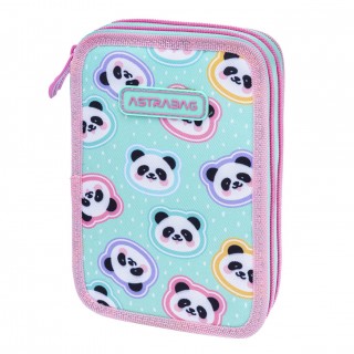 Dvojité puzdro na ceruzky ASTRABAG MINTY PANDAS