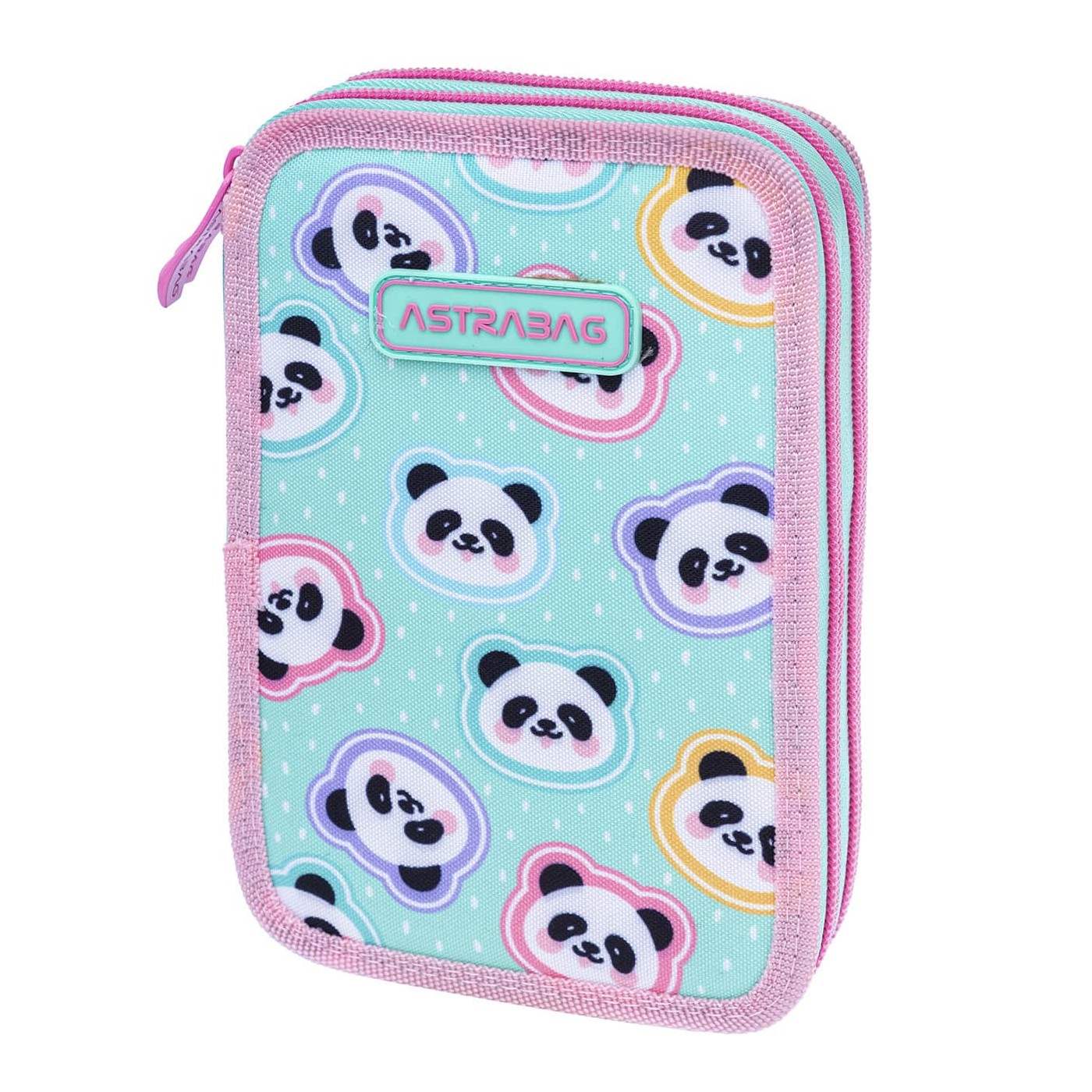 Dvojité puzdro na ceruzky ASTRABAG MINTY PANDAS