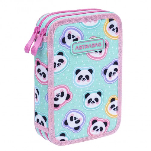 Dvojité puzdro na ceruzky ASTRABAG MINTY PANDAS