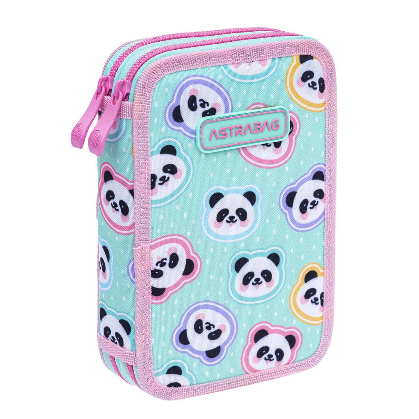 Dvojité puzdro na ceruzky ASTRABAG MINTY PANDAS