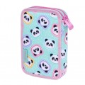Dvojité puzdro na ceruzky ASTRABAG MINTY PANDAS
