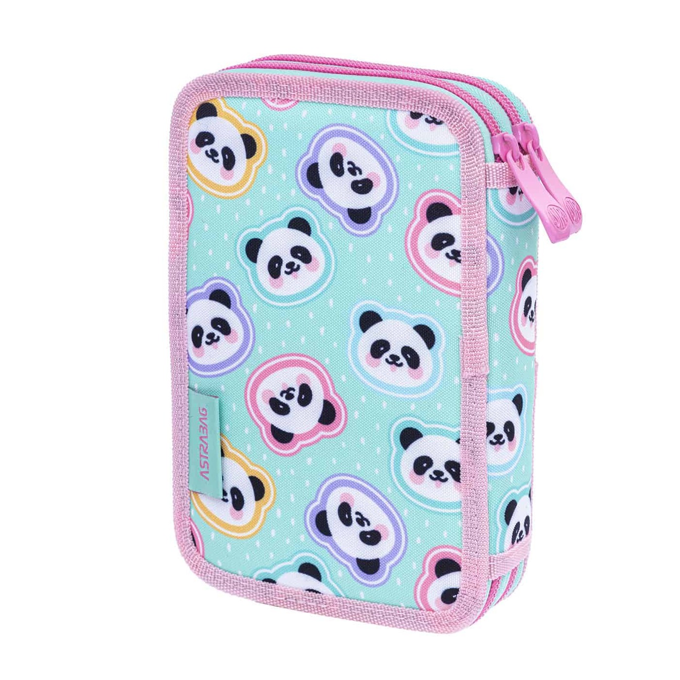 Dvojité puzdro na ceruzky ASTRABAG MINTY PANDAS