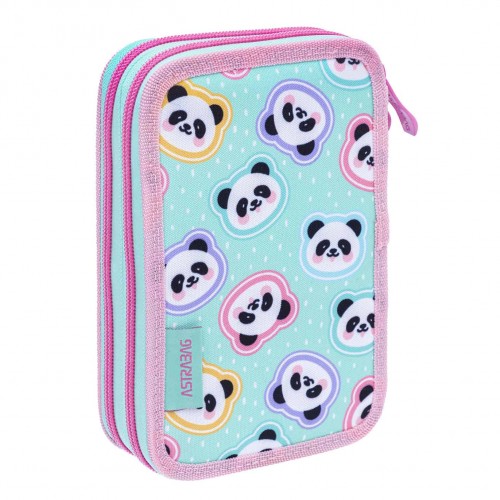Dvojité puzdro na ceruzky ASTRABAG MINTY PANDAS