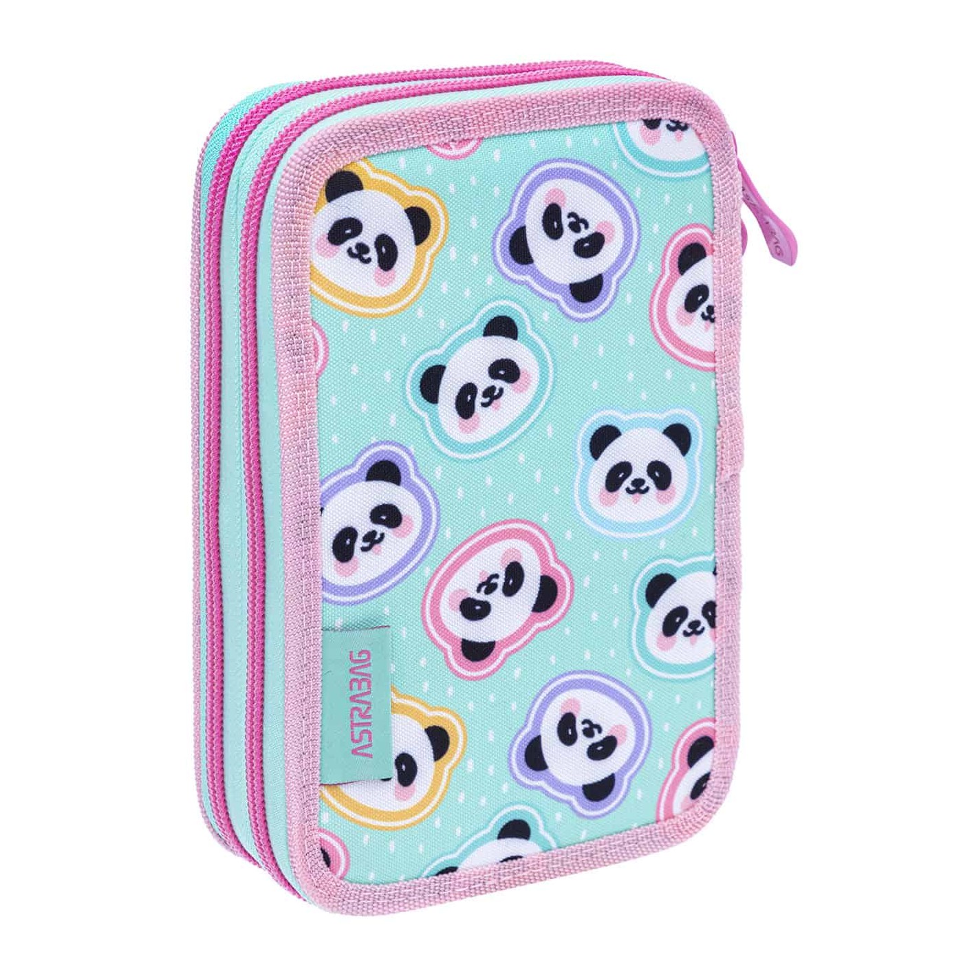 Dvojité puzdro na ceruzky ASTRABAG MINTY PANDAS