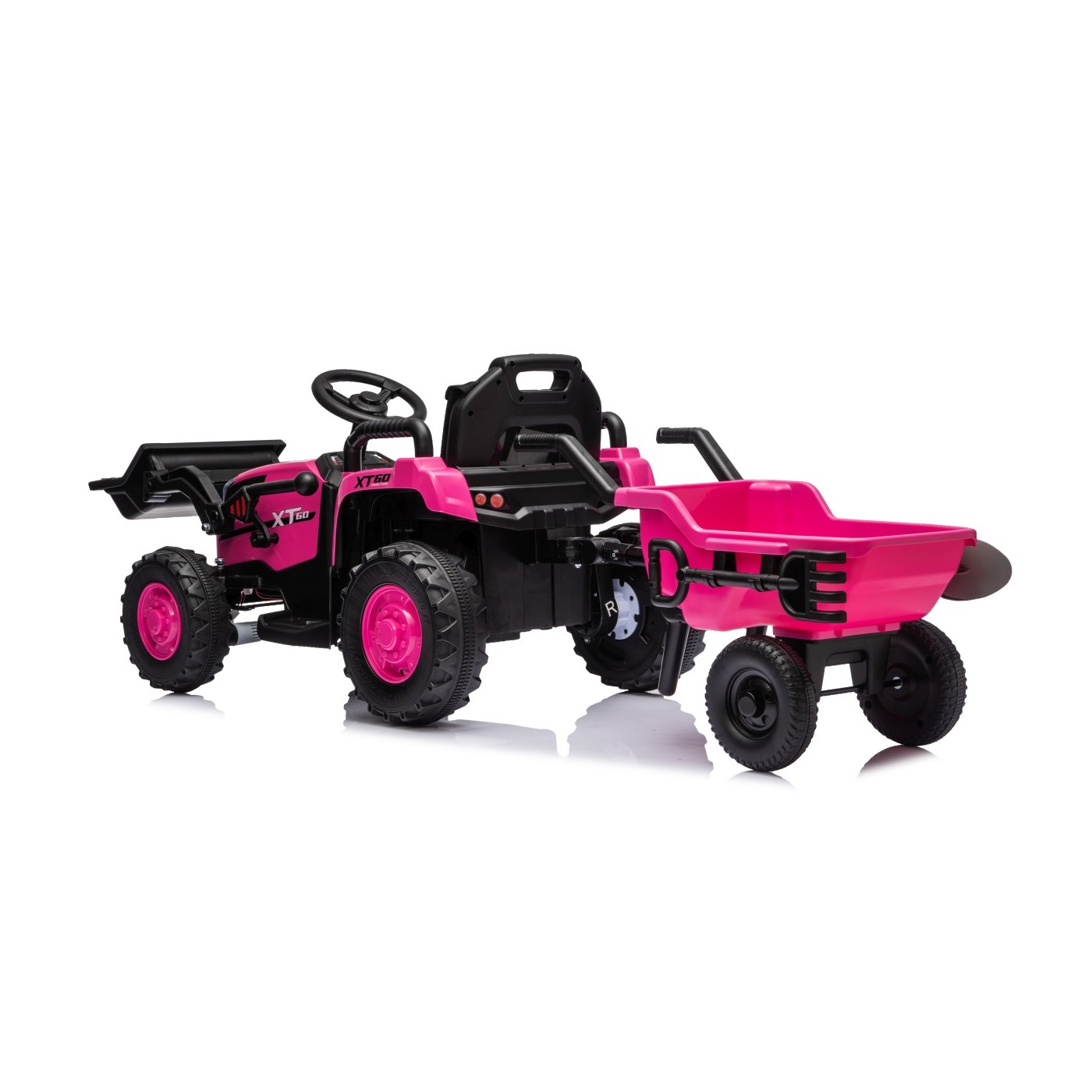 Traktor XT60 s prívesom ružový