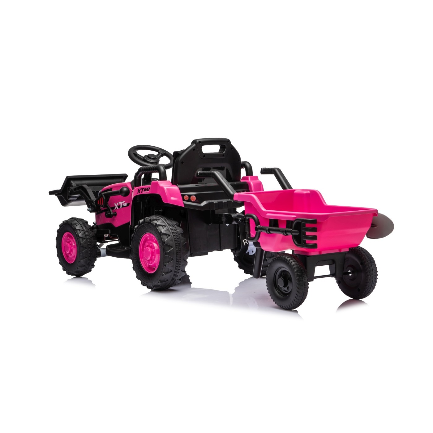Traktor XT60 s prívesom ružový