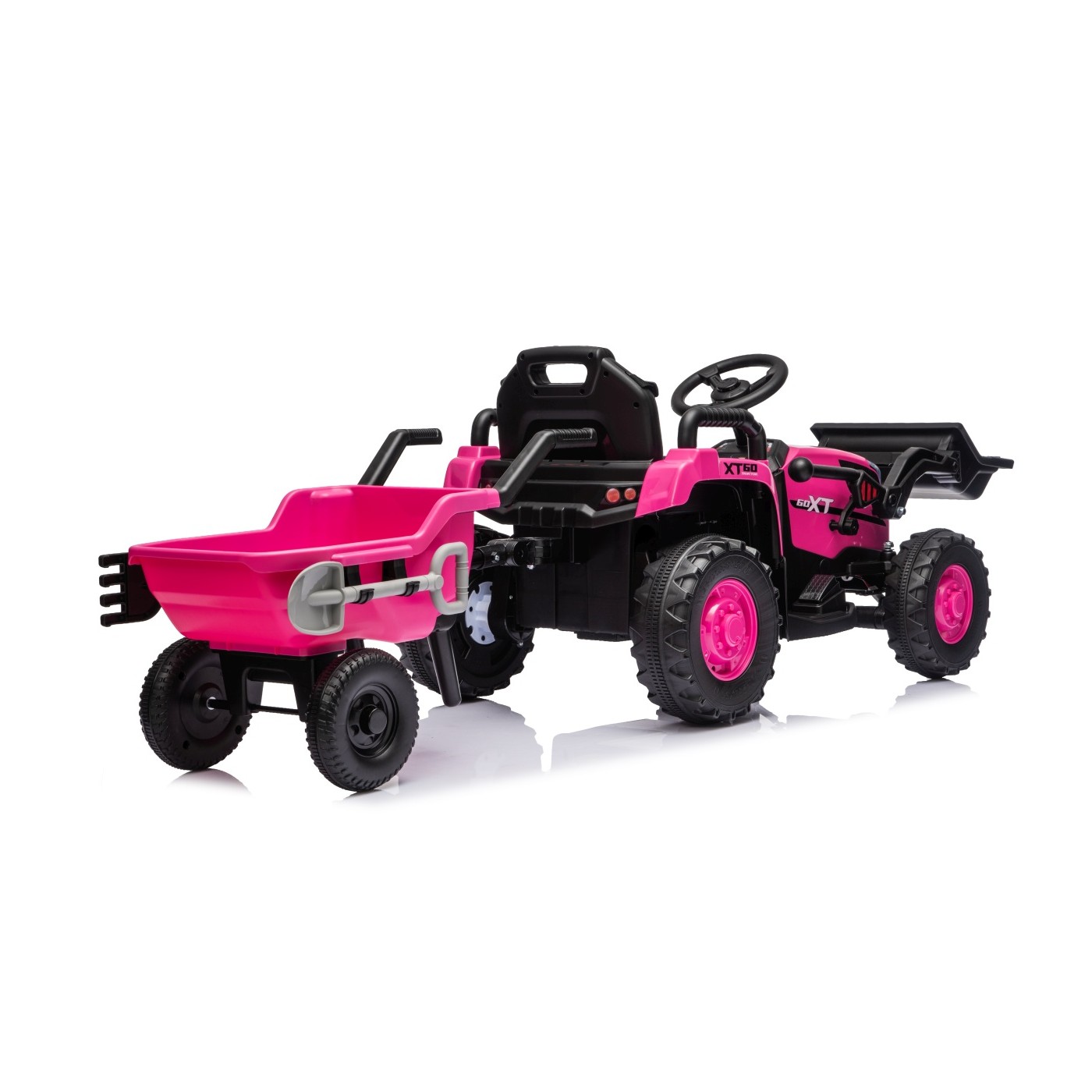Traktor XT60 s prívesom ružový