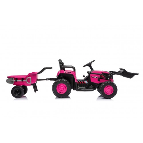 Traktor XT60 s prívesom ružový