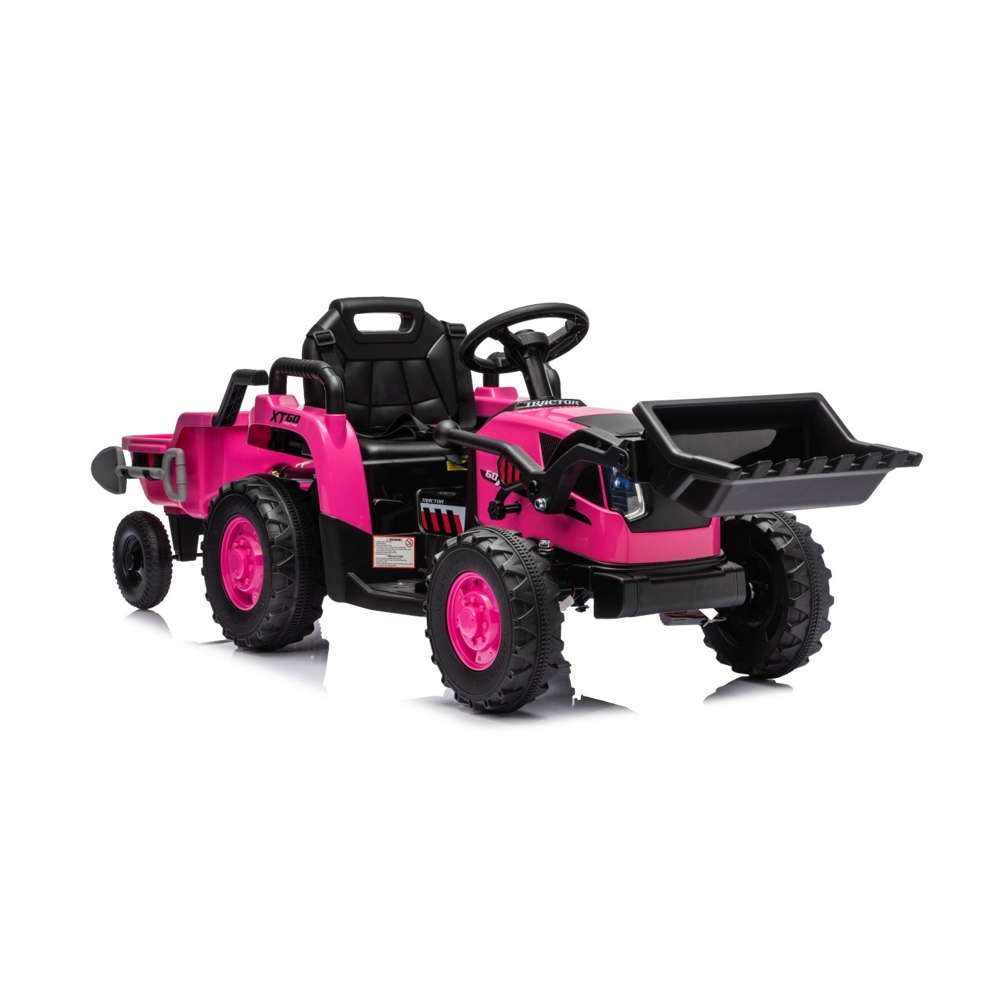 Traktor XT60 s prívesom ružový