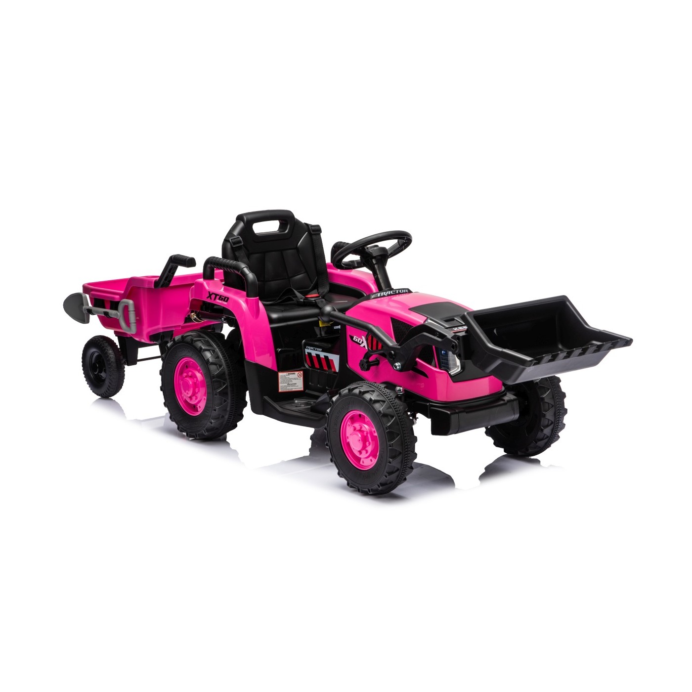 Traktor XT60 s prívesom ružový