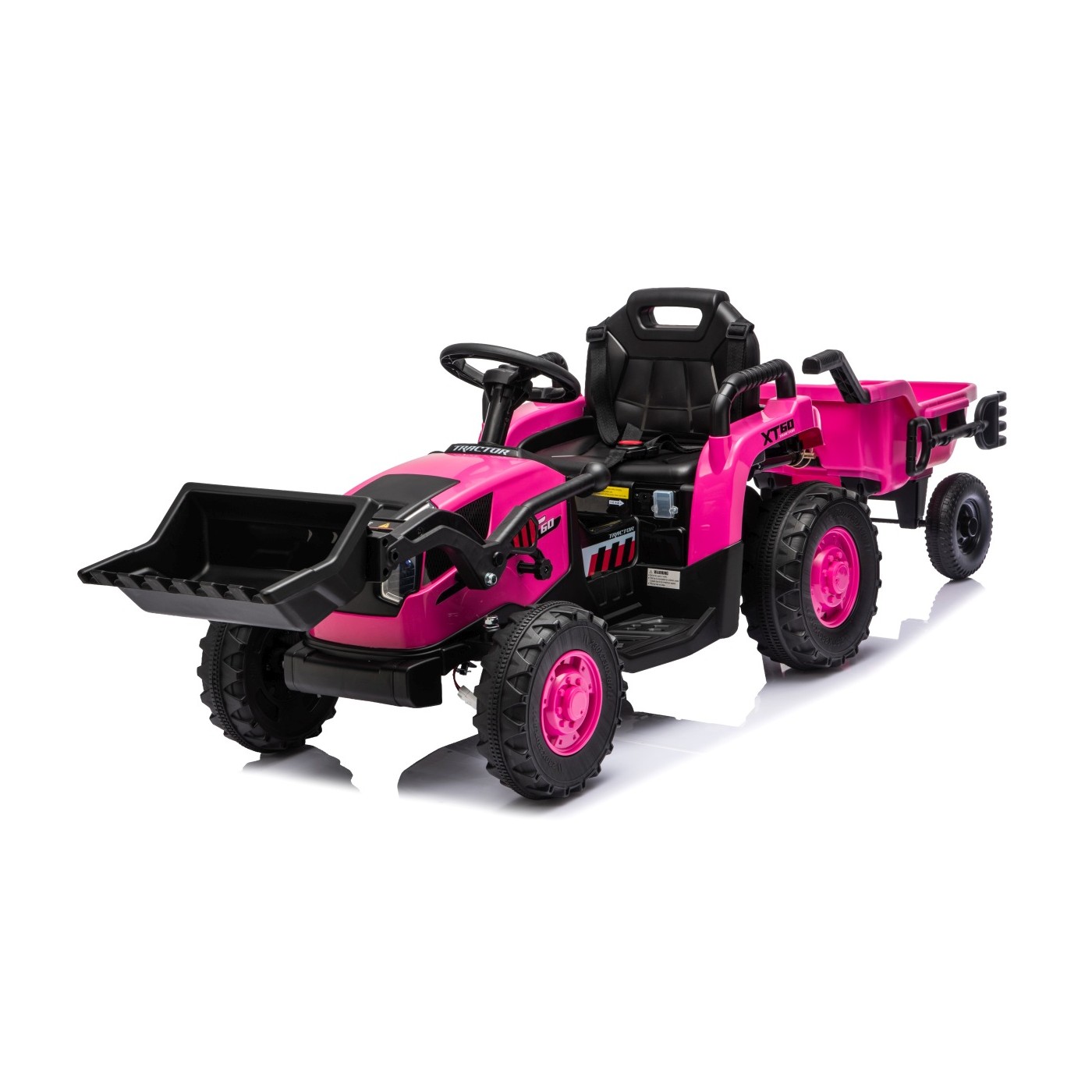 Traktor XT60 s prívesom ružový