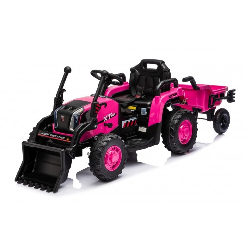 Traktor XT60 s prívesom ružový