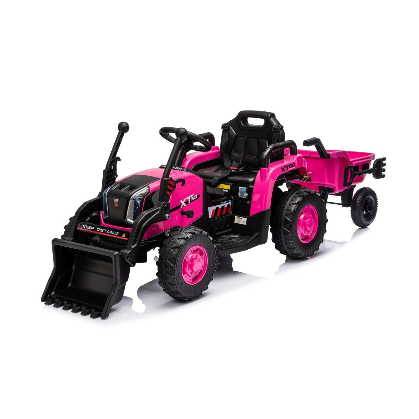 Traktor XT60 s prívesom ružový