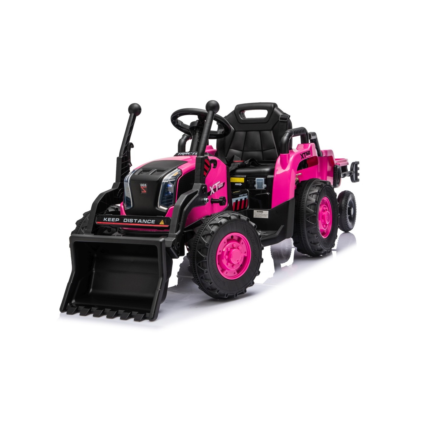 Traktor XT60 s prívesom ružový