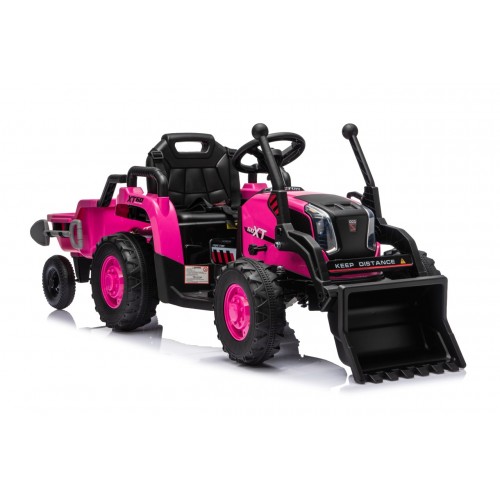 Traktor XT60 s prívesom ružový