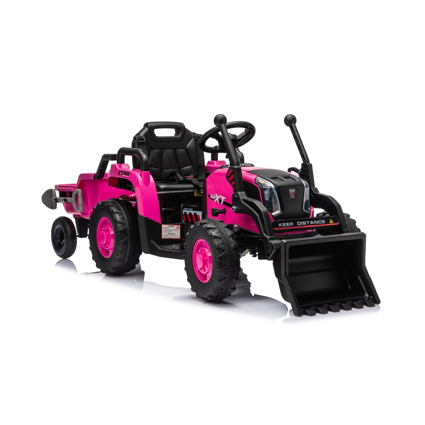 Traktor XT60 s prívesom ružový