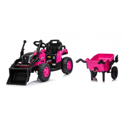 Traktor XT60 s prívesom ružový
